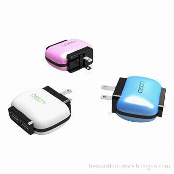 2A Dual USB Charger, Compatible with All Kinds of Mobile Phones and Other Digital Devices